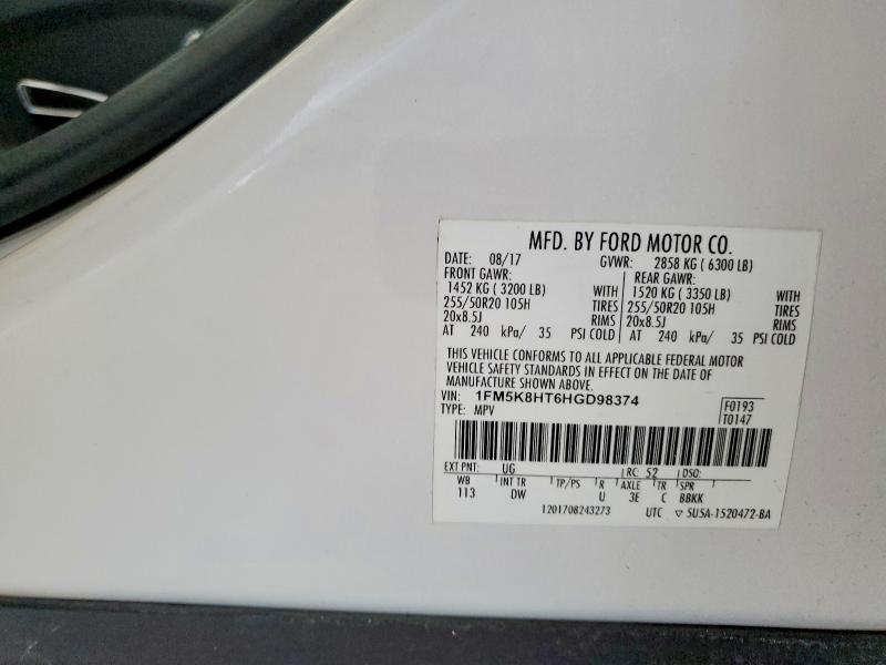 Продажа на аукционе авто 2017 Ford Explorer, vin: 1FM5K8HT6HGD98374, номер лота: 56422766