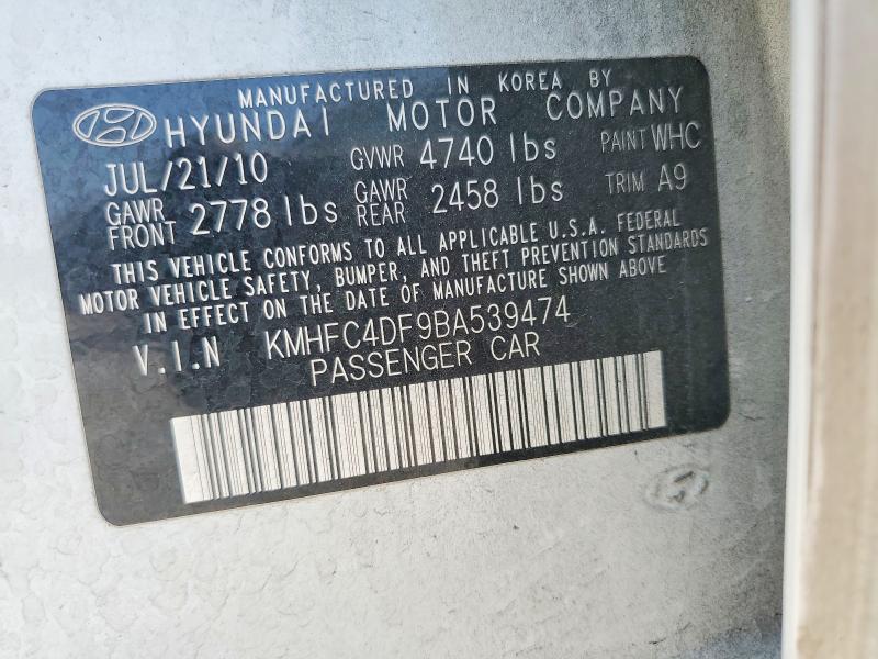 58126346 :رقم المزاد ، KMHFC4DF9BA539474 vin ، 2011 Hyundai Azera مزاد بيع