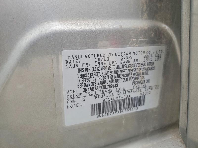 Aukcja sprzedaży 2013 Nissan Sentra, vin: 3N1AB7APXDL789143, numer aukcji: 57365076