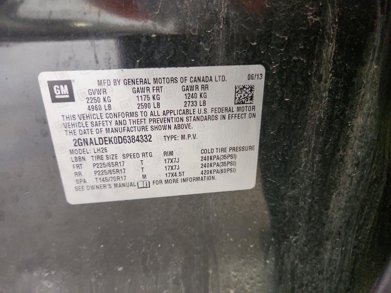 Продажа на аукционе авто 2013 Chevrolet Equinox, vin: 2GNALDEK0D6384332, номер лота: 57935616