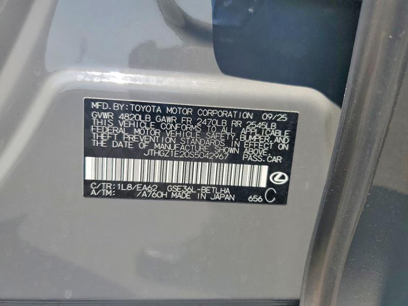 2025 Lexus Is 350 მანქანა იყიდება აუქციონზე, vin: JTHGZ1E20S5042967, აუქციონის ნომერი: 51924796