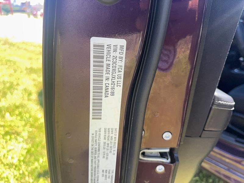 Продаж на аукціоні авто 2020 Dodge Charger, vin: 2C3CDXGJXLH216189, номер лоту: 56455126