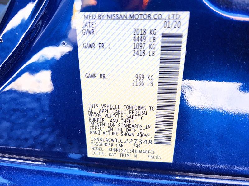 Aukcja sprzedaży 2020 Nissan Altima, vin: 1N4BL4CW0LC227348, numer aukcji: 55763526