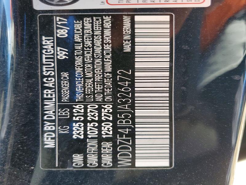 Aukcja sprzedaży 2018 Mercedes-benz E, vin: WDDZF4JB5JA326472, numer aukcji: 56175726