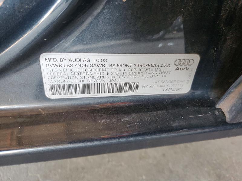 Продажа на аукционе авто 2009 Audi A4, vin: WAUMF78K49N037113, номер лота: 57247816