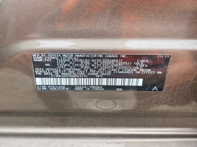 Продажа на аукционе авто 2011 Toyota Rav4, vin: 2T3DK4DV2BW063415, номер лота: 58843076