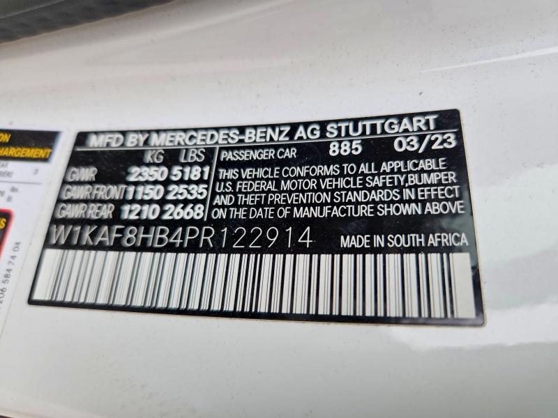 Aukcja sprzedaży 2023 Mercedes-benz C, vin: W1KAF8HB4PR122914, numer aukcji: 57038396