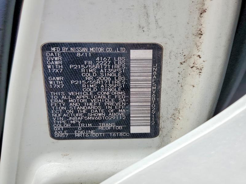Продаж на аукціоні авто 2011 Nissan Juke, vin: JN8AF5MV6BT029112, номер лоту: 58661916