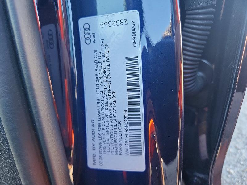Aukcja sprzedaży 2025 Audi A5, vin: WAU2BCFU9SN073904, numer aukcji: 58272536