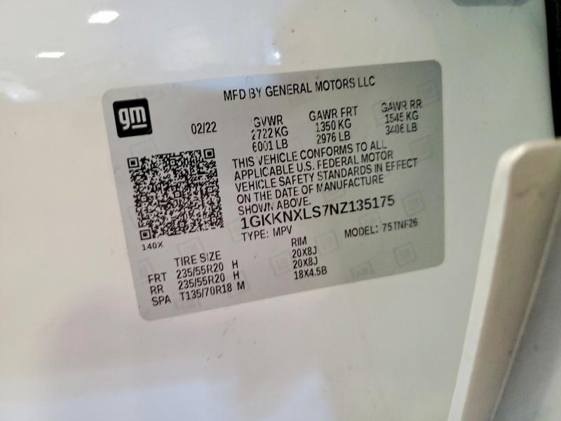 Продажа на аукционе авто 2022 Gmc Acadia, vin: 1GKKNXLS7NZ135175, номер лота: 55215196