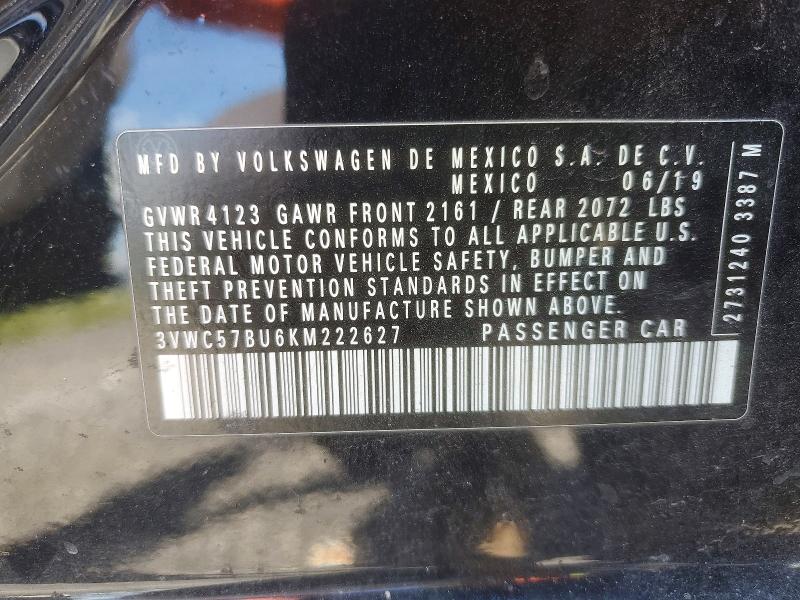 Продажа на аукционе авто 2019 Volkswagen Jetta, vin: 3VWC57BU6KM222627, номер лота: 58097656