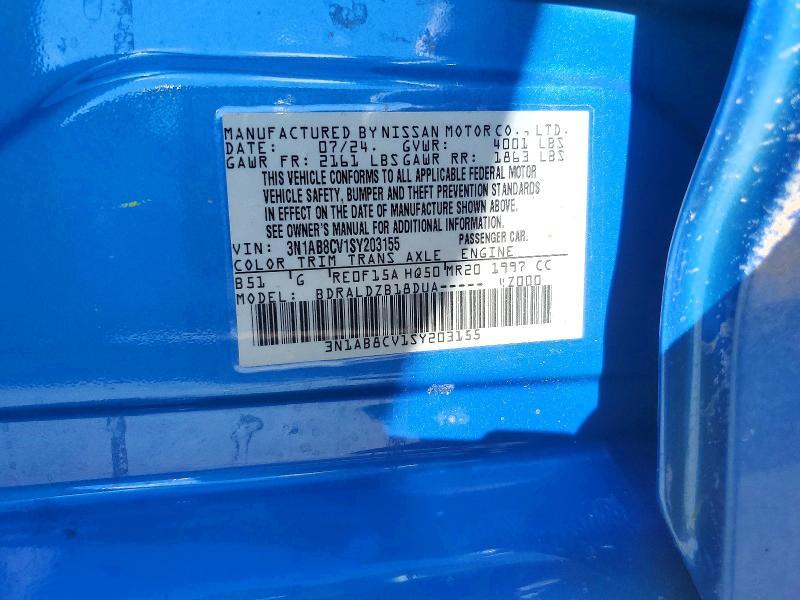 Aukcja sprzedaży 2025 Nissan Sentra, vin: 3N1AB8CV1SY203155, numer aukcji: 56590596
