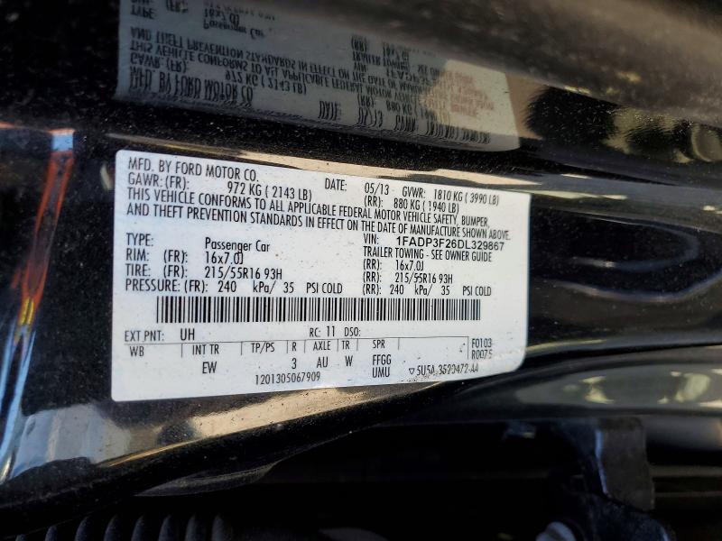 56391246 :رقم المزاد ، 1FADP3F26DL329867 vin ، 2013 Ford Focus مزاد بيع