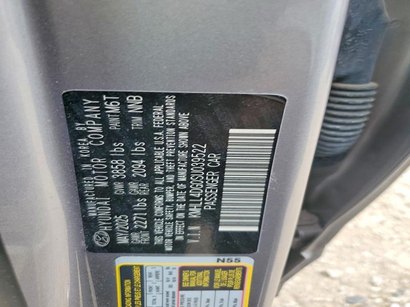 2025 Hyundai Elantra მანქანა იყიდება აუქციონზე, vin: KMHLL4DG0SU039522, აუქციონის ნომერი: 55654416