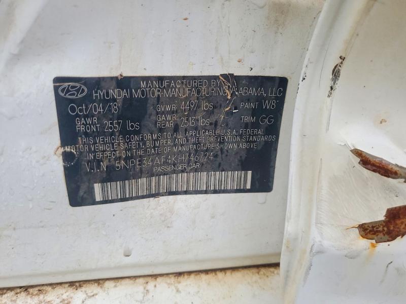 2019 Hyundai Sonata მანქანა იყიდება აუქციონზე, vin: 5NPE34AF4KH746724, აუქციონის ნომერი: 57578596