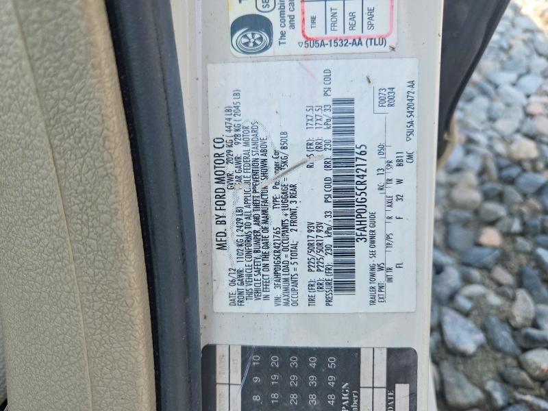 59078486 :رقم المزاد ، 3FAHP0JG5CR421765 vin ، 2012 Ford Fusion مزاد بيع
