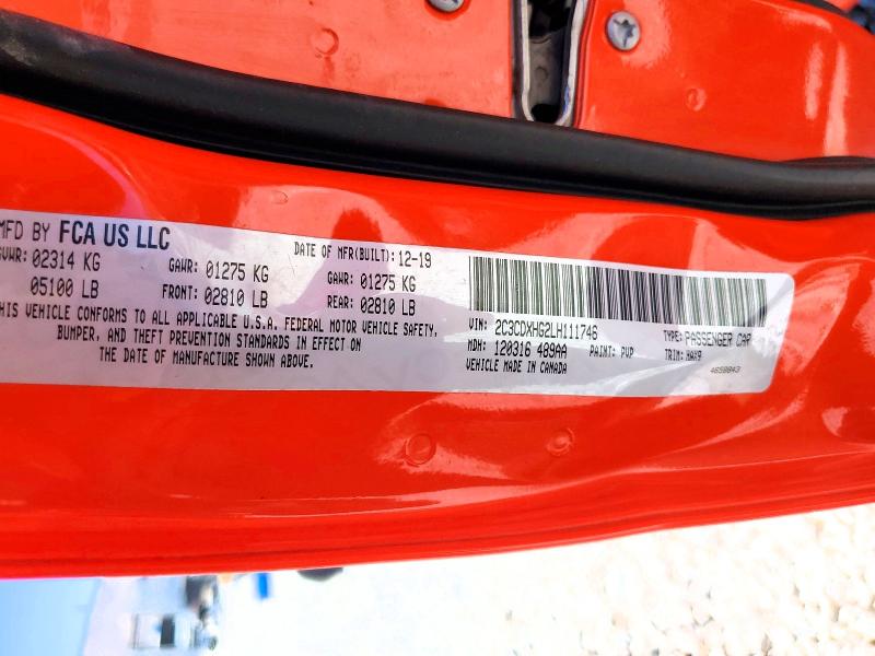 Продажа на аукционе авто 2020 Dodge Charger, vin: 2C3CDXHG2LH111746, номер лота: 57628046