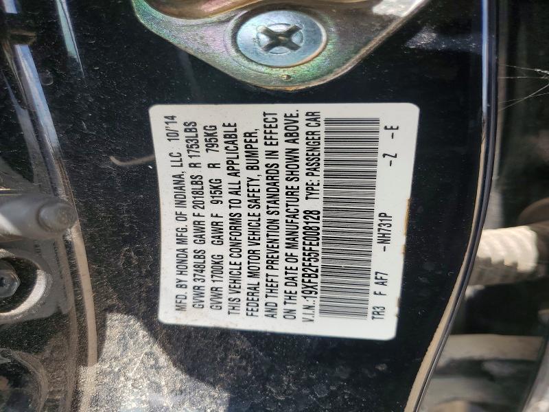 Aukcja sprzedaży 2015 Honda Civic, vin: 19XFB2F55FE008128, numer aukcji: 58524296