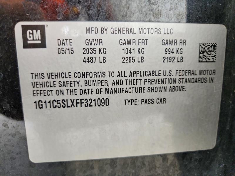 Продажа на аукционе авто 2015 Chevrolet Malibu, vin: 1G11C5SLXFF321090, номер лота: 57935706