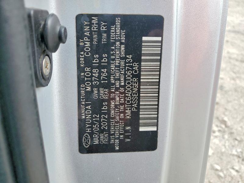 Продажа на аукционе авто 2012 Hyundai Veloster, vin: KMHTC6AD0CU067134, номер лота: 55418836
