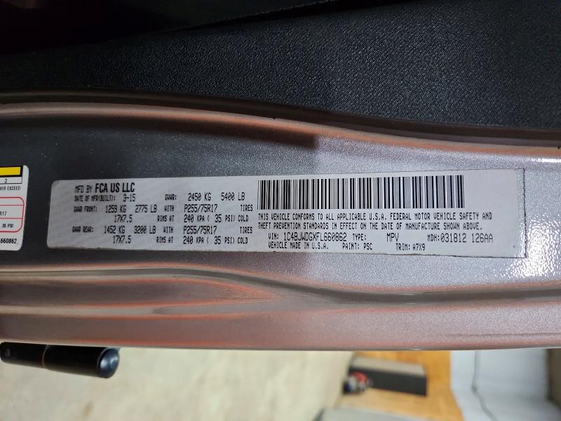 Aukcja sprzedaży 2015 Jeep Wrangler Unlimited, vin: 1C4BJWDGXFL660862, numer aukcji: 56931946