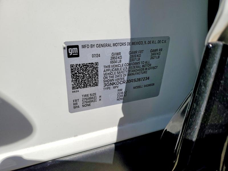 57516506 :رقم المزاد ، 3GNKDCRJ0RS287234 vin ، 2024 Chevrolet Blazer مزاد بيع