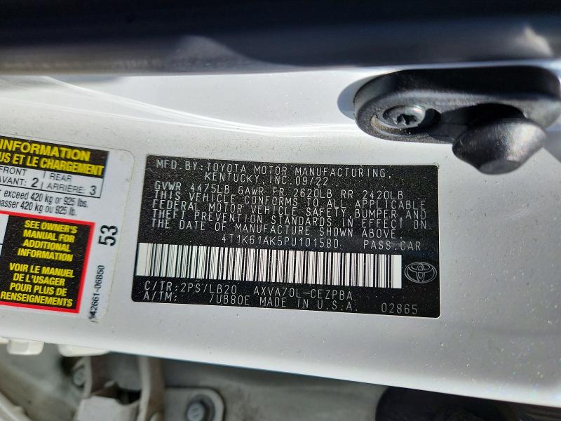 Продаж на аукціоні авто 2023 Toyota Camry, vin: 4T1K61AK5PU101580, номер лоту: 58147616