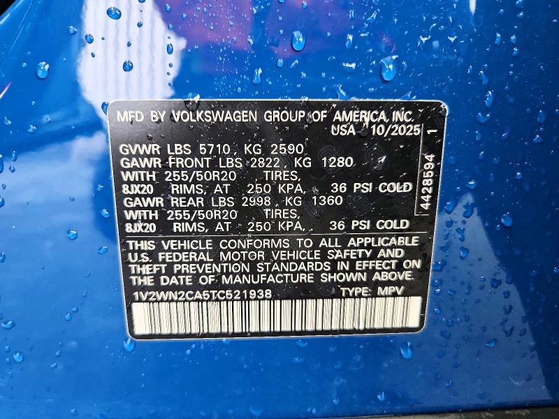 Aukcja sprzedaży 2026 Volkswagen Atlas, vin: 1V2WN2CA5TC521938, numer aukcji: 56951086