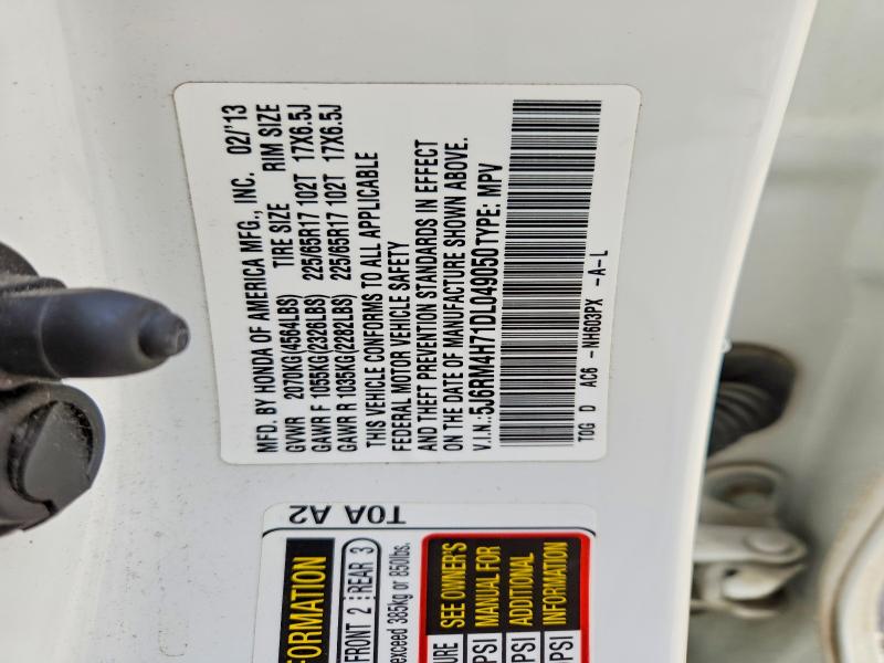 Aukcja sprzedaży 2013 Honda Cr-v, vin: 5J6RM4H71DL049050, numer aukcji: 56722106