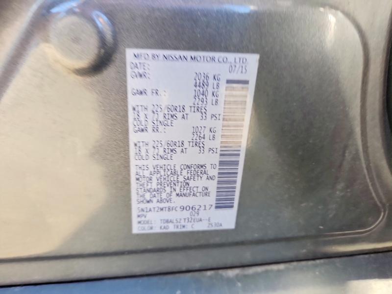 Aukcja sprzedaży 2015 Nissan Rogue, vin: 5N1AT2MT8FC906217, numer aukcji: 55370326