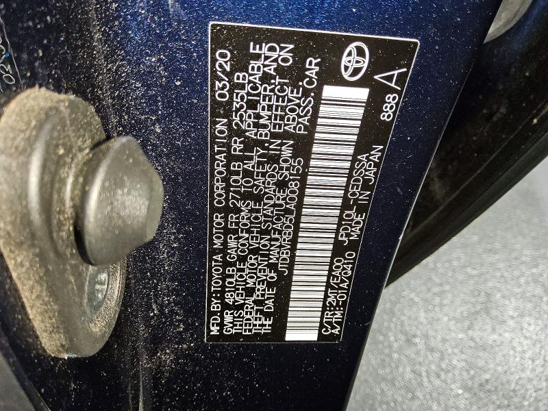 63402446 :رقم المزاد ، JTDBVRBD5LA008155 vin ، 2020 Toyota Mirai مزاد بيع