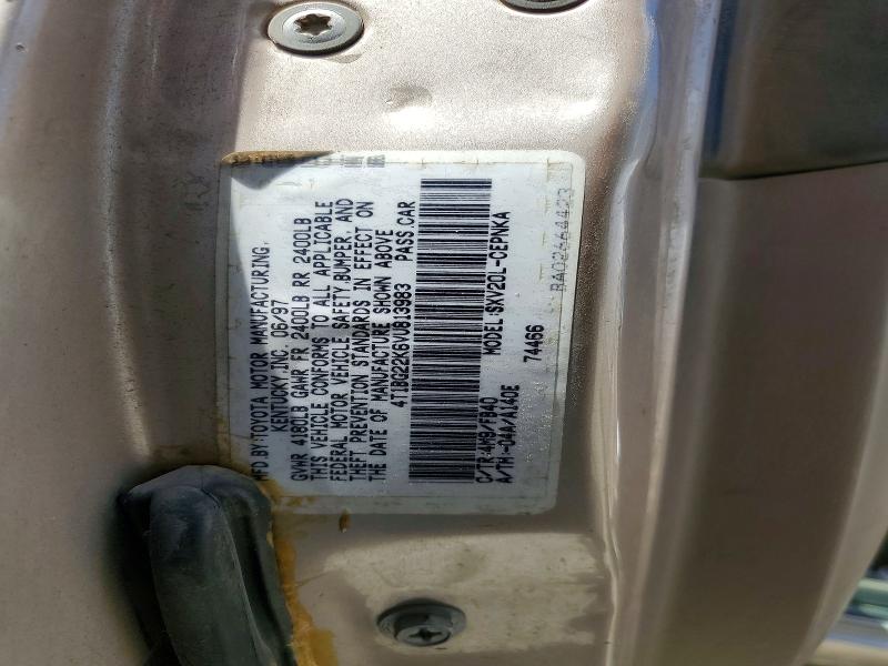 Продаж на аукціоні авто 1997 Toyota Camry, vin: 4T1BG22K6VU813983, номер лоту: 58932056