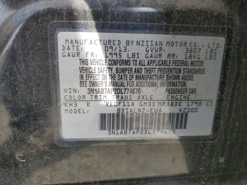 Aukcja sprzedaży 2013 Nissan Sentra, vin: 3N1AB7AP2DL774670, numer aukcji: 56339526