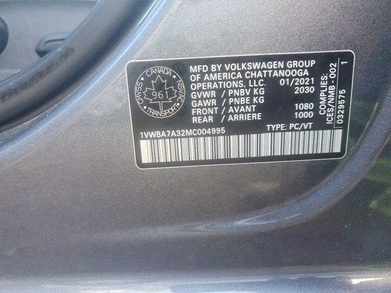 Продажа на аукционе авто 2021 Volkswagen Passat, vin: 1VWBA7A32MC004995, номер лота: 57015686