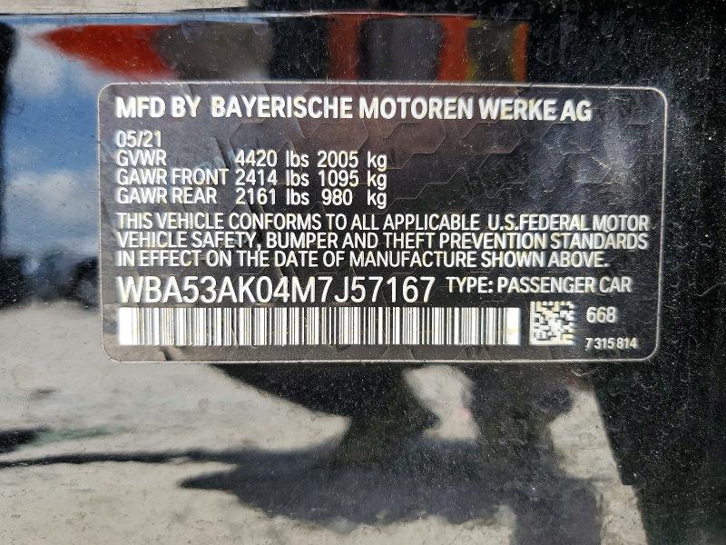 Продажа на аукционе авто 2021 Bmw 228i, vin: WBA53AK04M7J57167, номер лота: 57754046