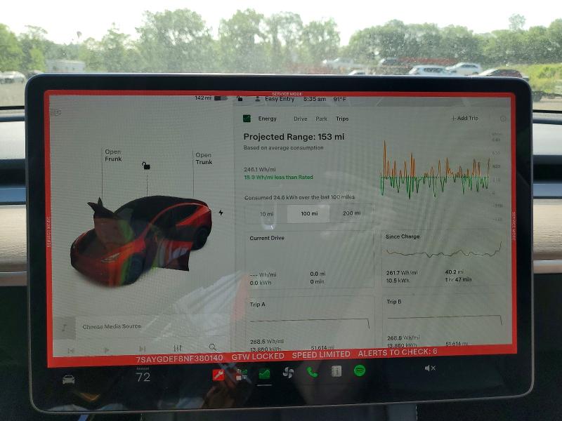 Продажа на аукционе авто 2022 Tesla Model Y, vin: 7SAYGDEF8NF380140, номер лота: 56336666