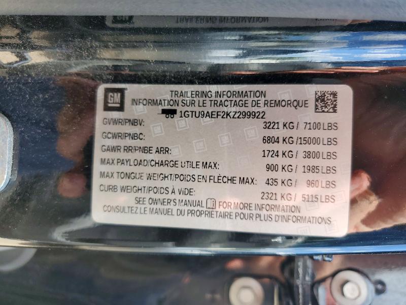 Продаж на аукціоні авто 2019 Gmc Sierra, vin: 1GTU9AEF2KZ299922, номер лоту: 58192226