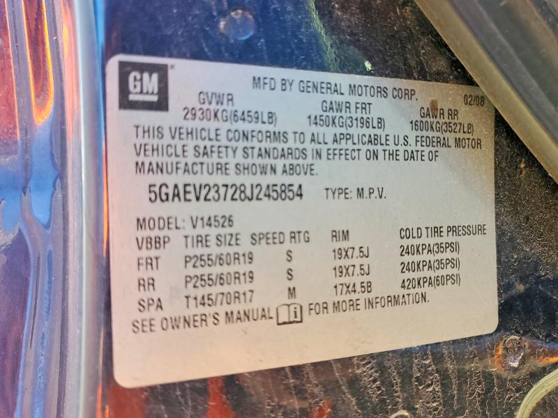 Aukcja sprzedaży 2008 Buick Enclave, vin: 5GAEV23728J245854, numer aukcji: 56998256