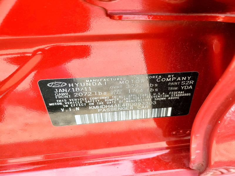 Продажа на аукционе авто 2011 Hyundai Elantra, vin: KMHDH4AE4BU093303, номер лота: 58032116