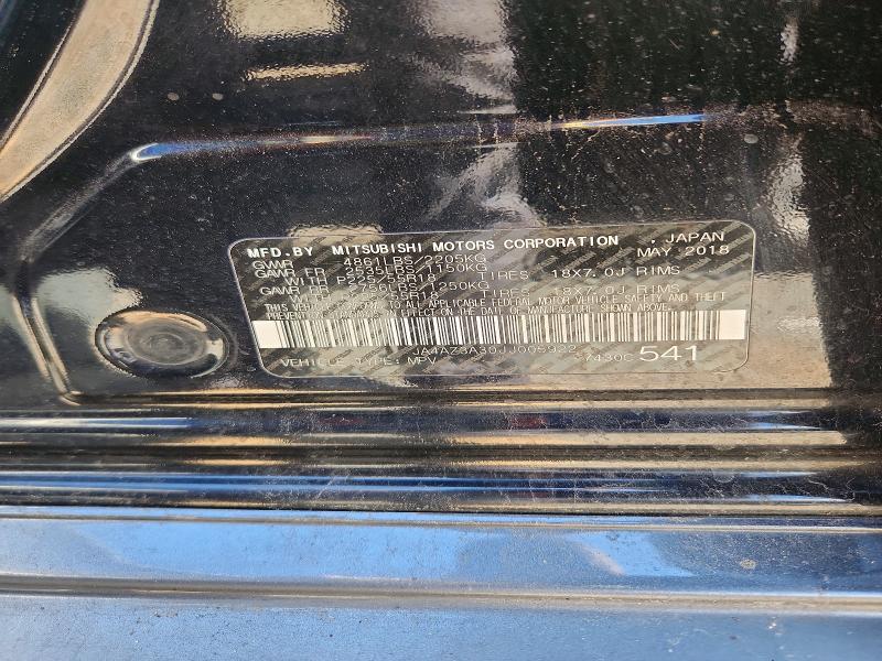 Продаж на аукціоні авто 2018 Mitsubishi Outlander, vin: JA4AZ3A30JJ005922, номер лоту: 55801816
