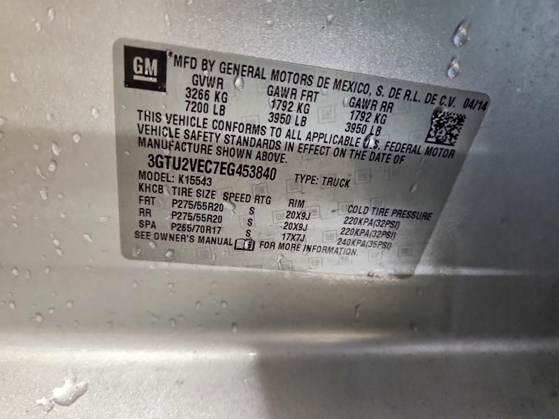 56829686 :رقم المزاد ، 3GTU2VEC7EG453840 vin ، 2014 Gmc Sierra مزاد بيع