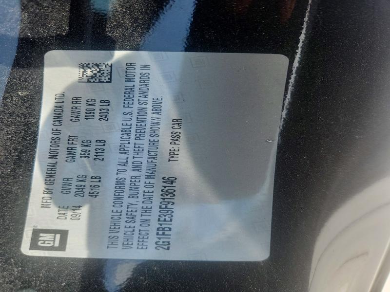 58132376 :رقم المزاد ، 2G1FB1E39F9136146 vin ، 2015 Chevrolet Camaro مزاد بيع