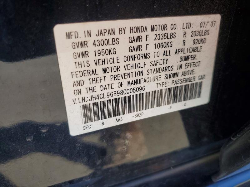 Aukcja sprzedaży 2008 Acura Tsx, vin: JH4CL96898C005096, numer aukcji: 57366486