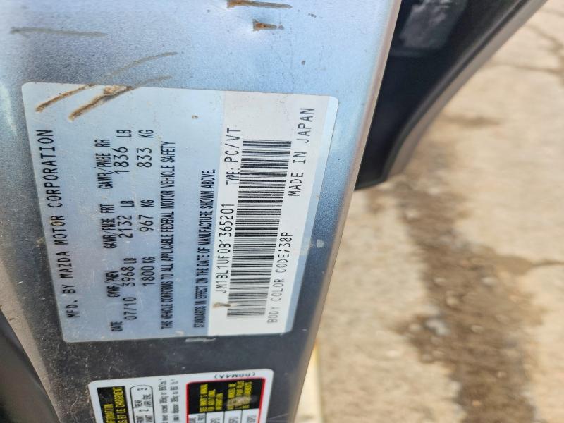 Aukcja sprzedaży 2011 Mazda 3, vin: JM1BL1UF0B1365201, numer aukcji: 57648356
