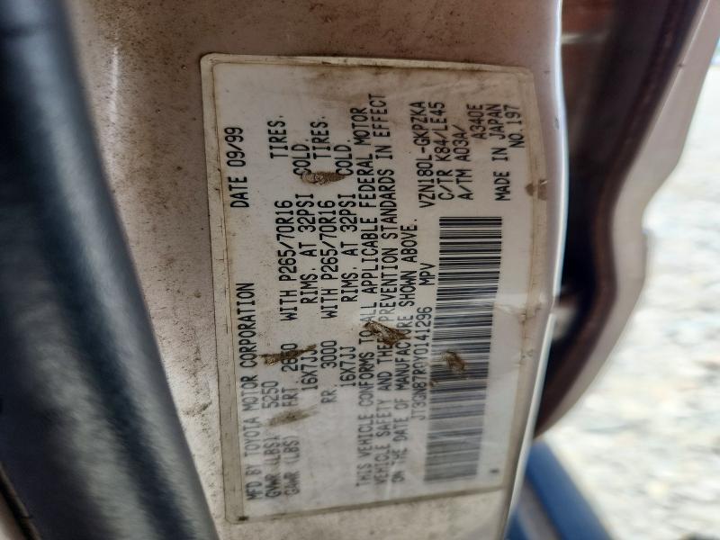 Aukcja sprzedaży 2000 Toyota 4runner, vin: JT3GN87R0Y0141296, numer aukcji: 56463536