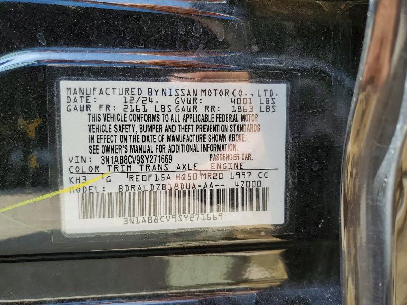 Продажа на аукционе авто 2025 Nissan Sentra, vin: 3N1AB8CV9SY271669, номер лота: 56631256