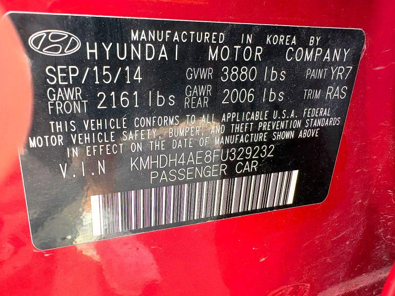 Продажа на аукционе авто 2015 Hyundai Elantra, vin: KMHDH4AE8FU329232, номер лота: 58600546