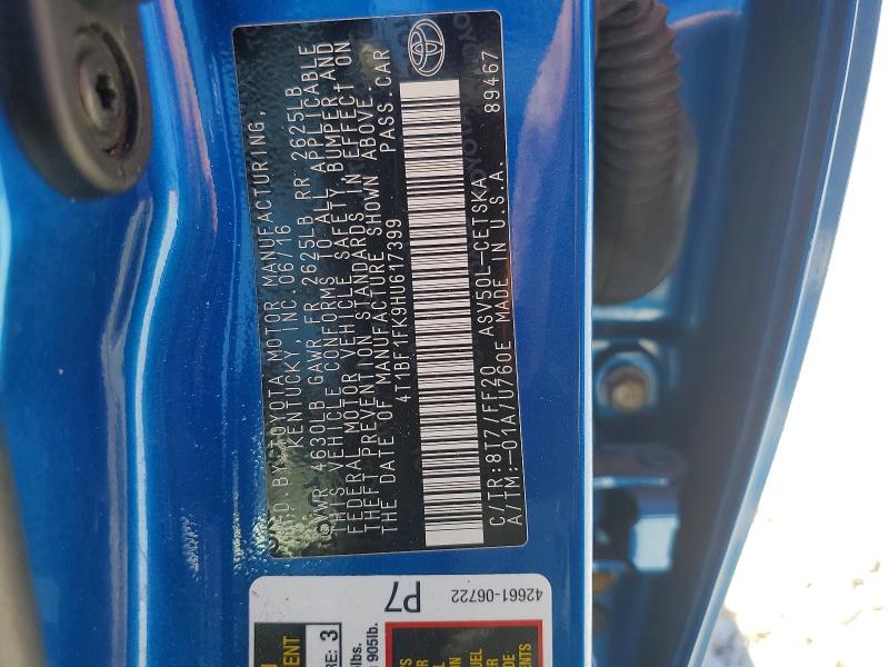 Продажа на аукционе авто 2017 Toyota Camry, vin: 4T1BF1FK9HU617399, номер лота: 56695516