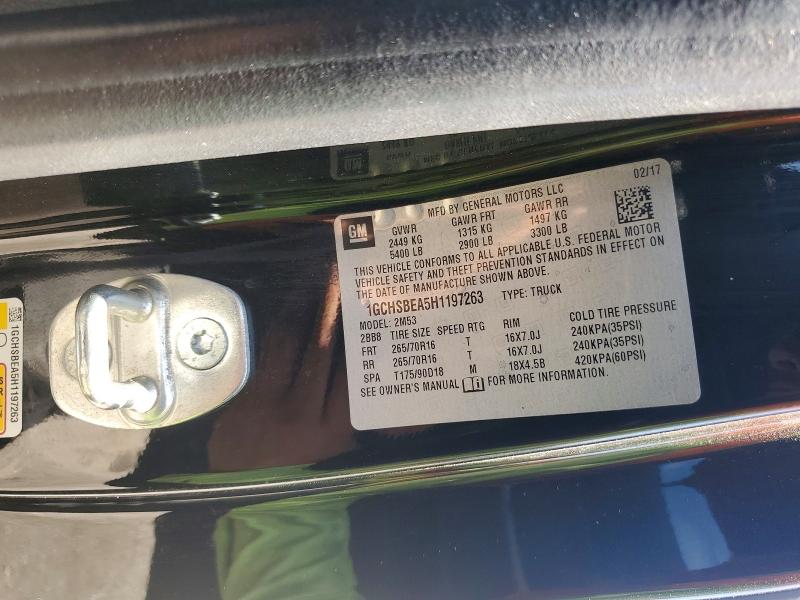 55411556 :رقم المزاد ، 1GCHSBEA5H1197263 vin ، 2017 Chevrolet Colorado مزاد بيع