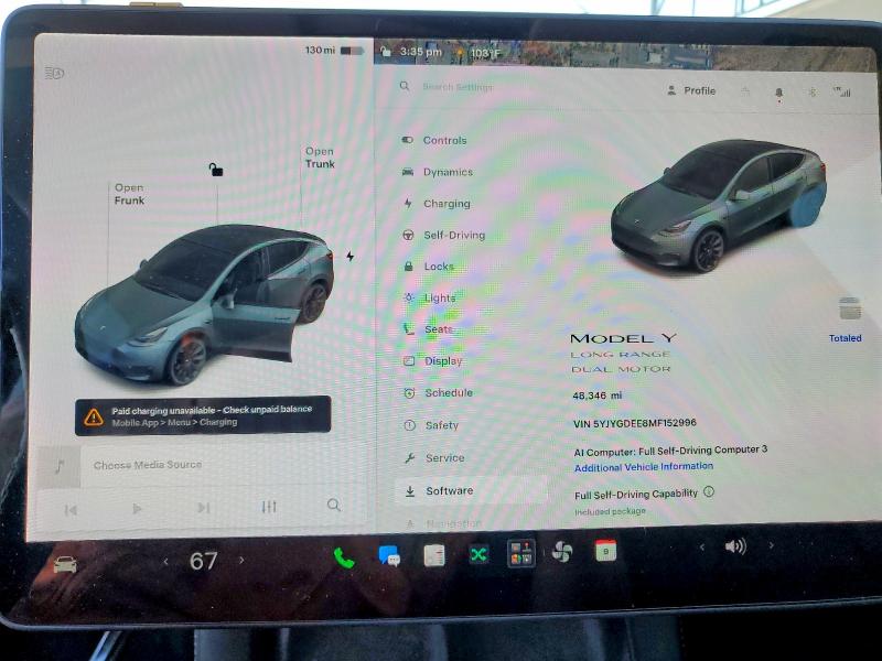 2021 Tesla Model Y მანქანა იყიდება აუქციონზე, vin: 5YJYGDEE8MF152996, აუქციონის ნომერი: 56821036
